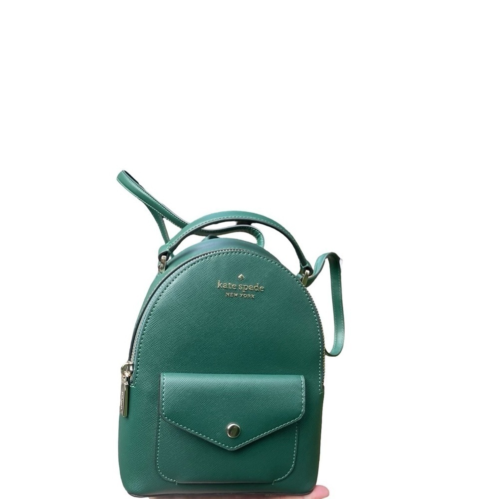 New Unused Kate Spade Schuyler Saffiano Mini Backpack Deep Jade Green